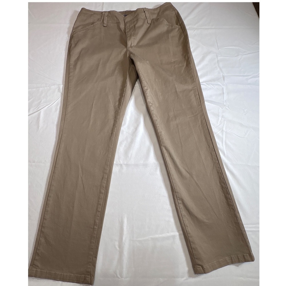Lee Essential Chino Pants Tan Khaki Straight Leg Stretch 4636812 Womens 6 Short